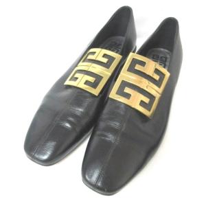 4G ロゴ スリッポン ローファー ローヒール レザー