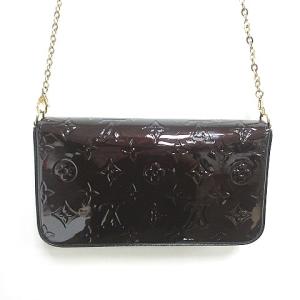 LOUIS VUITTON モノグラム・ヴェルニ ポシェット フェリーチ アマラント ブラウン M61267
