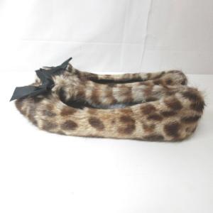 DOLCE&GABBANA ファー フラット パンプス リボン レオパード ヒョウ柄