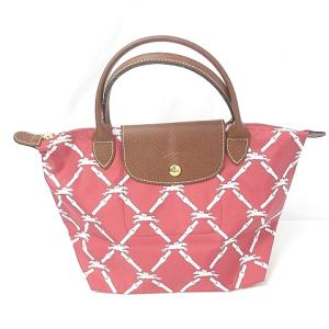 プリアージュ S ハンドバッグ 総柄 プリント 折りたたみ トート ピンク