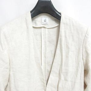 BEAUTY&YOUTH UNITED ARROWS 6 ロク リネン ノーカラージャケット ロング丈 ナチュラル 38 