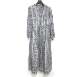 6 ロク ワンピース ロング マキシ丈 コットン シルク 総柄 フラワープリント