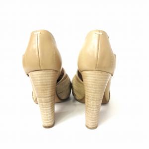 Martin Margiela 22 サイドオープン パンプス 編み込み レザー ベージュ 38 24cm