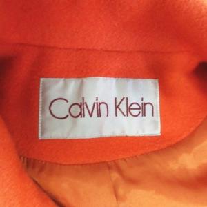 Calvin Klein カシミヤ メルトン コート ジャケット ビッグシルエット オレンジ L