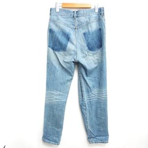 MUVEIL デニム パンツ アシンメトリー 蝶 モチーフ付き ウォッシュ アシンメトリー 36