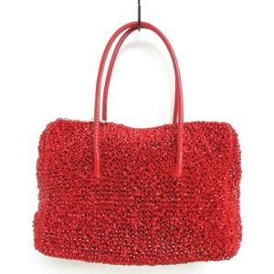 ワイヤーバッグ ハンドバッグ レッド