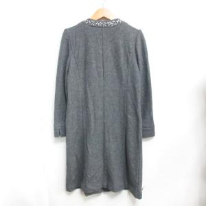 TO BE CHIC 美品 ビジュー ジップアップ ワンピース 大きいサイズ グレー 42 約LL