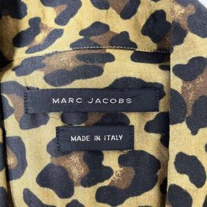 MARC JACOBS レオパード柄 オープンカラーシャツ 半袖 レーヨン 茶 ブラウン 44