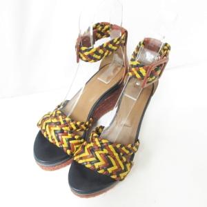 HERMES 美品 イネス ウェッジソール サンダル エスパドリーユ 編込み 