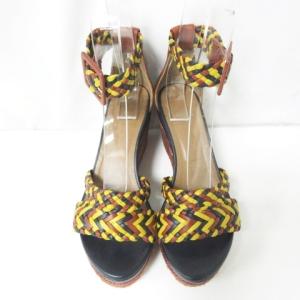 HERMES 美品 イネス ウェッジソール サンダル エスパドリーユ 編込み 