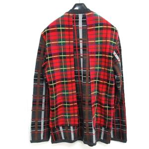 COMME des GARCONS HOMME PLUS AD2020 20AW タグ付 ドッキング ニット セーター タータンチェック 2重ネック レッド グレー