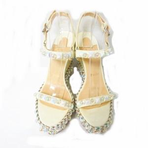 Christian Louboutin カタコニコ サンダル ウェッジソール アンクルストラップ スタッズ