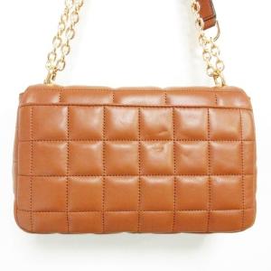 MICHAEL KORS ルティング チェーン ショルダーバッグ 斜め掛け クロスボディ スクエアシルエット ブラウン