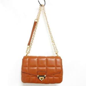 MICHAEL KORS ルティング チェーン ショルダーバッグ 斜め掛け クロスボディ スクエアシルエット ブラウン