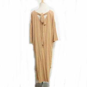 Ron Herman RHC リネン混 ロング ワンピース 7分袖 スリット ベージュ S