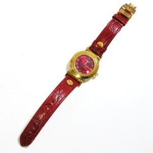 VERSACE ヴァニティ P5Q80D800S800 クロコ型押し 赤 稼働品