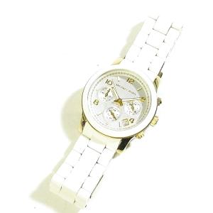 MICHAEL KORS 腕時計 MK-5145 クロノグラフ ラバーベルト 未稼働品 ゴールド×ホワイト