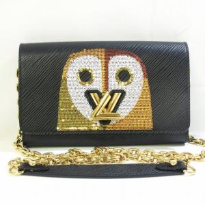 LOUIS VUITTON チェーン ショルダーバッグ エピ ツイストMM フクロウ スパンコール ブラック M41867