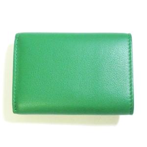 BALENCIAGA 美品 ペーパーミニ ウォレット 三つ折り財布 ミニ財布 391446 グリーン 緑