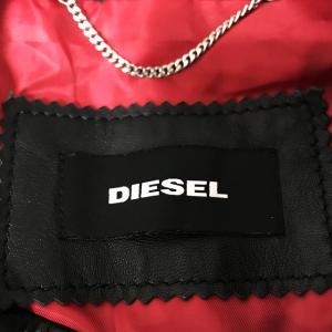 DIESEL 近年モデル シープスキン シングル ライダースジャケット ワッペン