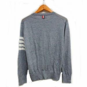 THOM BROWNE 4BAR メリノ プルオーバー クルーネック ニット セーター トリコロール  グレー 1