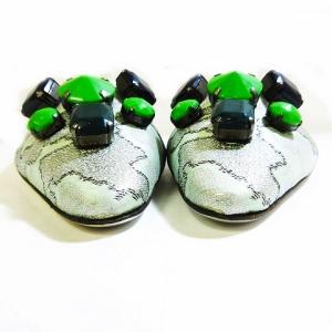 PRADA ミュールサンダル ビジュー 37 ライトグリーン