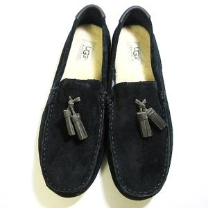 UGG australia ボイラン ムートン ローファー スリッポン タッセル 黒 US9 27cm 0826 ECR8