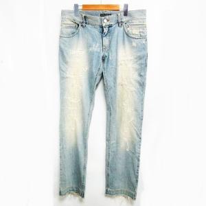 14 リペア ダメージ加工 プレート デニムパンツ インディゴ 50