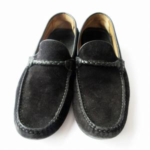 GIORGIO ARMANI ドライビングシューズ スリッポン スエード ブラック 黒 41 約26cm