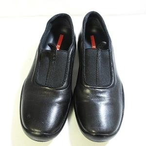 PRADA SPORT スリッポン スニーカー Vibramソール レザー ロゴ ブラック 黒 36