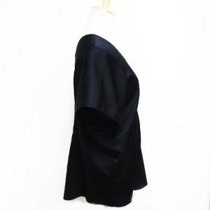 LANVIN Ete 美品 ノースリーブ シャツ ブラウス  ギャザー トップス Vネック ネイビー 38