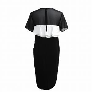 Grace Class オーガンラッフルドレス ワンピース フリル ブラック ホワイト 36