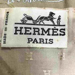 HERMES ヴィンテージ ダブルテーラードジャケット 裏地ロゴ ベージュ