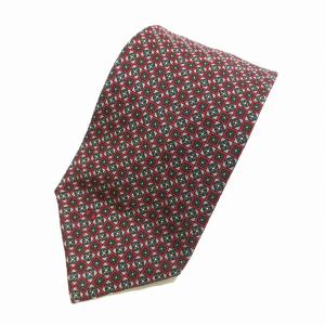 1115 シルク ネクタイ レギュラータイ ビジネス 総柄 レッド グリーン 