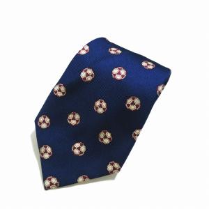 ココマーク ネクタイ シルク サッカーボール柄 ネイビー