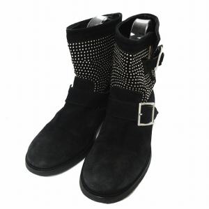 JIMMY CHOO スタッズ ワークブーツ ショートブーツ スエード