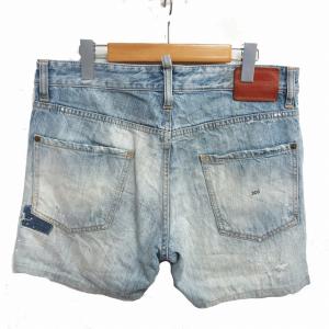 DSQUARED2 デニム ショートパンツ リペア加工 ペンキ加工 ボタンフライ インディゴ 48 1116 IBO16