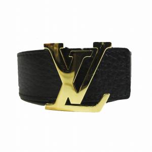 LOUIS VUITTON M9521 サンチュール イニシャル リバーシブル レザーベルト LV金具 85 ブラック