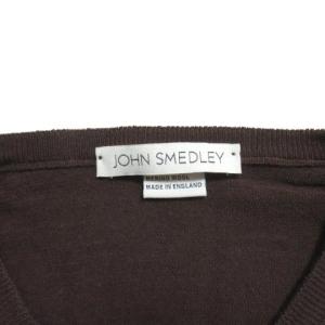 JOHN SMEDLEY Vネックウールニットセーター ブラウン