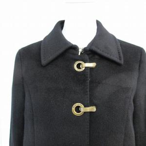 MICHAEL KORS コート アンゴラ100％ ハーフ丈 ホック金具 ブラック 4 1103 IBO16