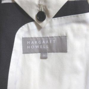 MARGARET HOWELL ジャケット テーラード シングル 2B ウール リネン混 背抜き 黒 ブラック M 本切羽 サイドベンツ 胸ポケット
