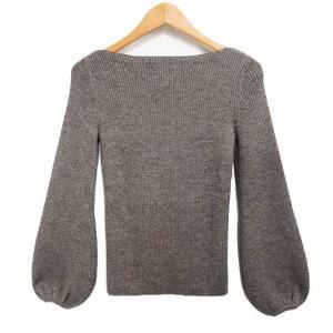 Ron Herman × DEMYLEE タグ付 ギャザースリーブニット 別注 コラボ ボリュームスリーブ ブラウン XS