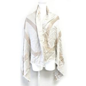 大判ストール アナグラム ロゴ シルク混 140×282 ベージュ