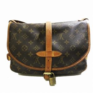 LOUIS VUITTON M42256 モノグラム ソミュール30 ショルダーバッグ ブラウン