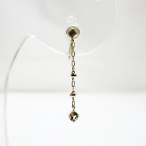 4℃ 美品 EAUDOUCE K10 チェーンイヤリング ピアス ゴールド 1129
