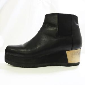 132.5 サイドゴアショートブーツ ブラック