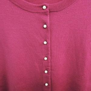 GRACE CONTINENTAL カーディガン ニット セーター 羽織り パールボタン パープル 36