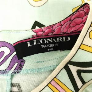 LEONARD FASHION 半袖 カットソー Tシャツ 総柄 ライトブルー M IBS17 1217