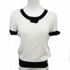 CHANEL リボンバイカラーニット ココマーク AY891 P47915 白 34