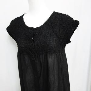 me ISSEY MIYAKE 美品 MI24FK352 シャツ ノースリーブ プリーツ ラメ ブラック F 1214 IBS17
